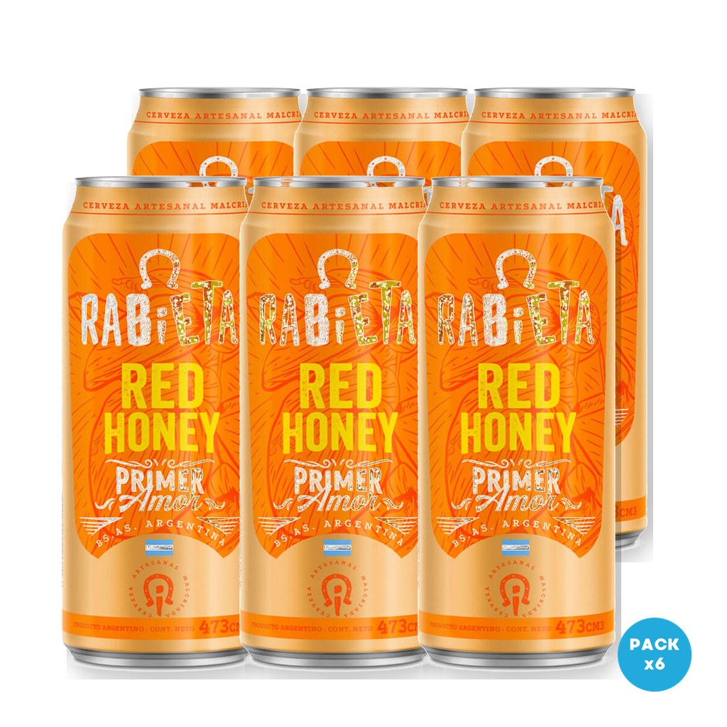 Rabieta - Cerveza Roja Honey Lata 473ml - 1 Six Pack