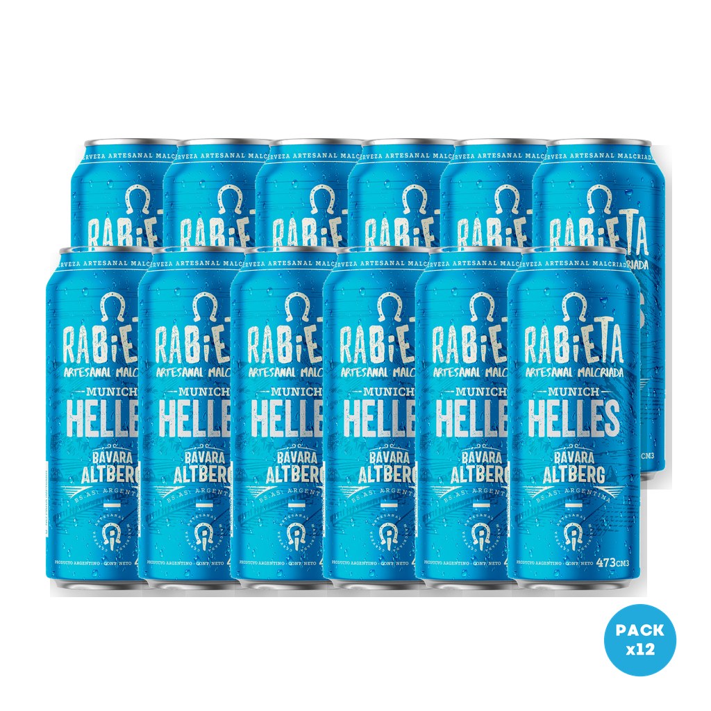 Rabieta – Cerveza Helles Munich Lata 473ml – 2 Six Packs Rabieta - Cerveza Helles Munich Lata 473ml - 2 Six Packs