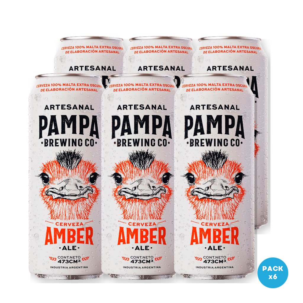 Pampa Brewing - Cerveza Amber Ale Lata 473ml - 1 Six Pack