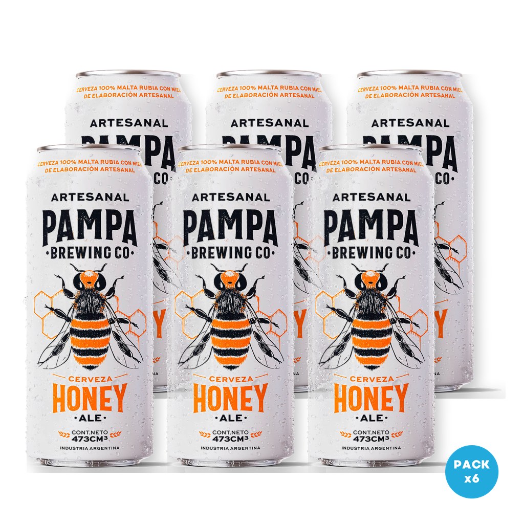 Pampa Brewing - Cerveza Honey Lata 473ml - 1 Six Pack