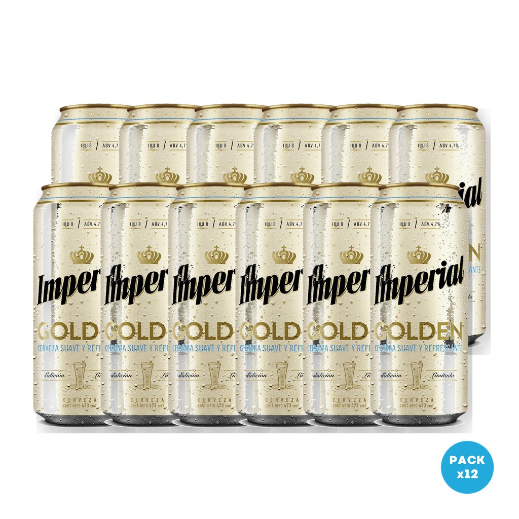 Imperial – Cerveza Rubia Golden Lata 473ml – 2 Six Packs Imperial - Cerveza Rubia Golden Lata 473ml - 2 Six Packs