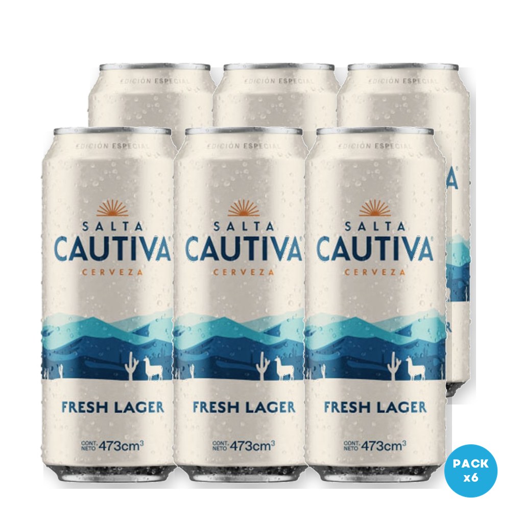 Salta Cautiva - Cerveza Lager Fresh Lata 473ml - 1 Six Pack
