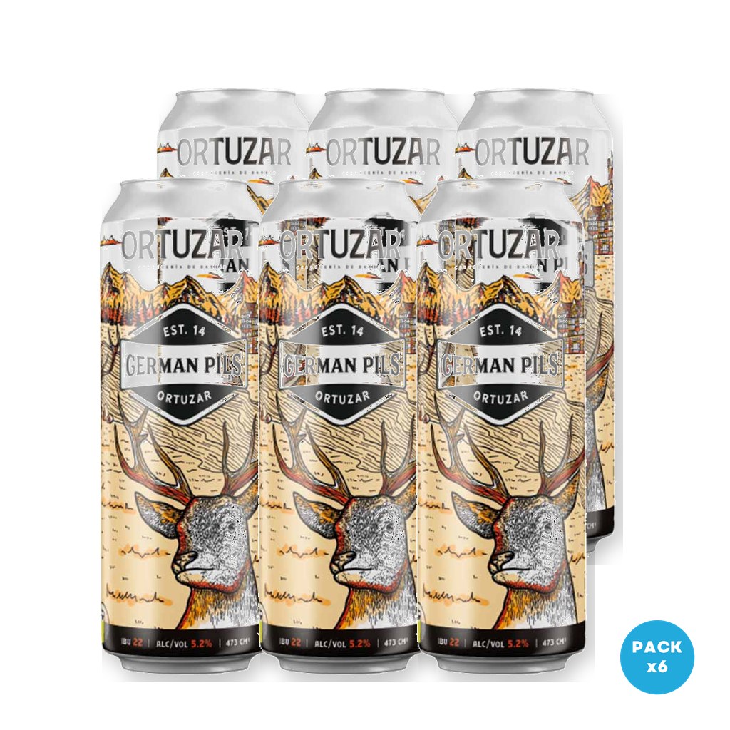Ortúzar - Cerveza German Pils Lata 473ml - 1 Six Pack