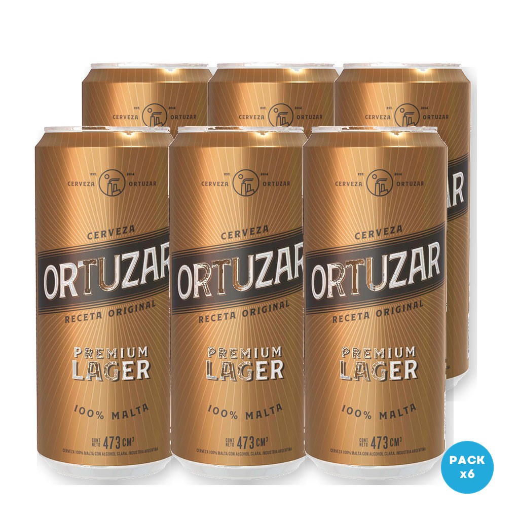 Ortúzar - Cerveza Premium Lager Lata 473ml - 1 Six Pack