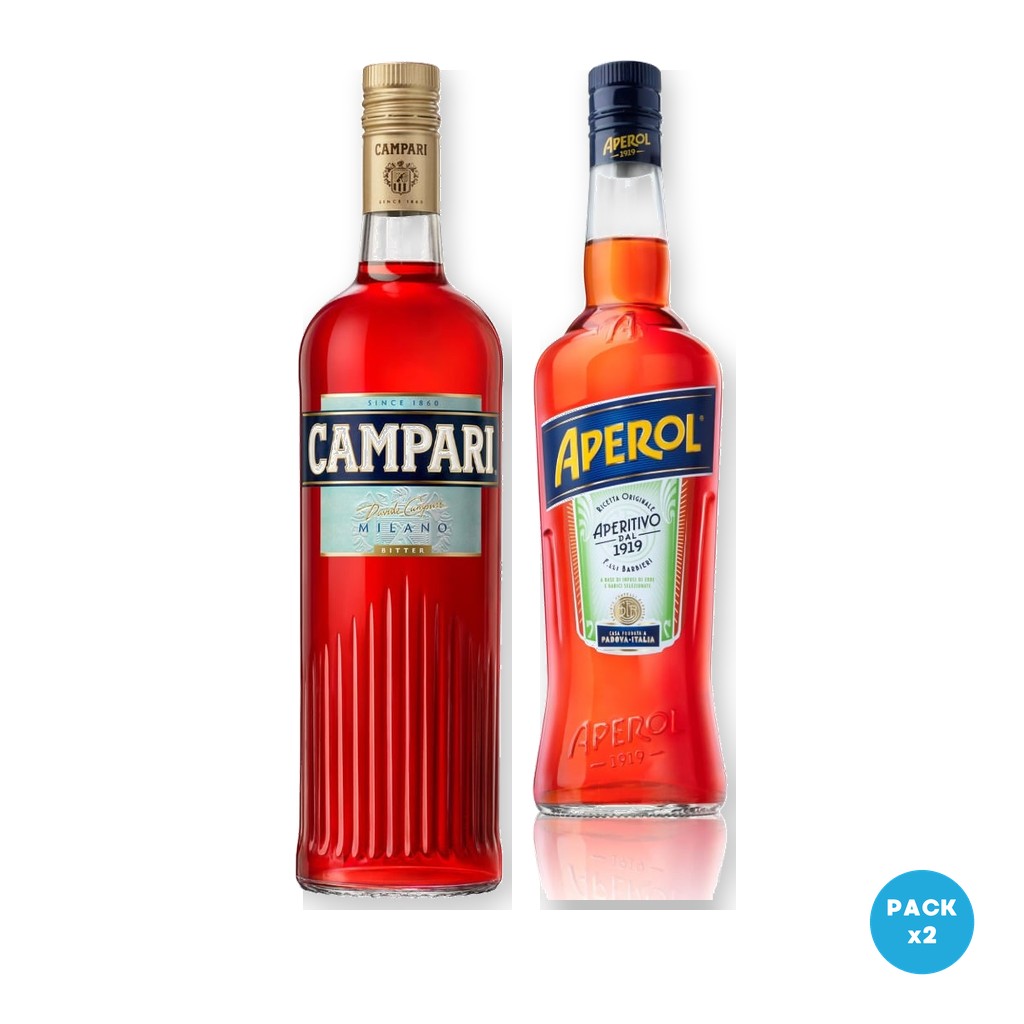 Combo x2: Campari - Aperitivo 750ml + Aperol - Aperitivo 750ml
