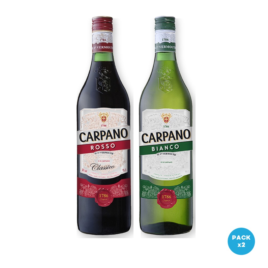Combo x2: Carpano - Vermouth Rosso 950ml + Carpano - Vermouth Bianco 950ml