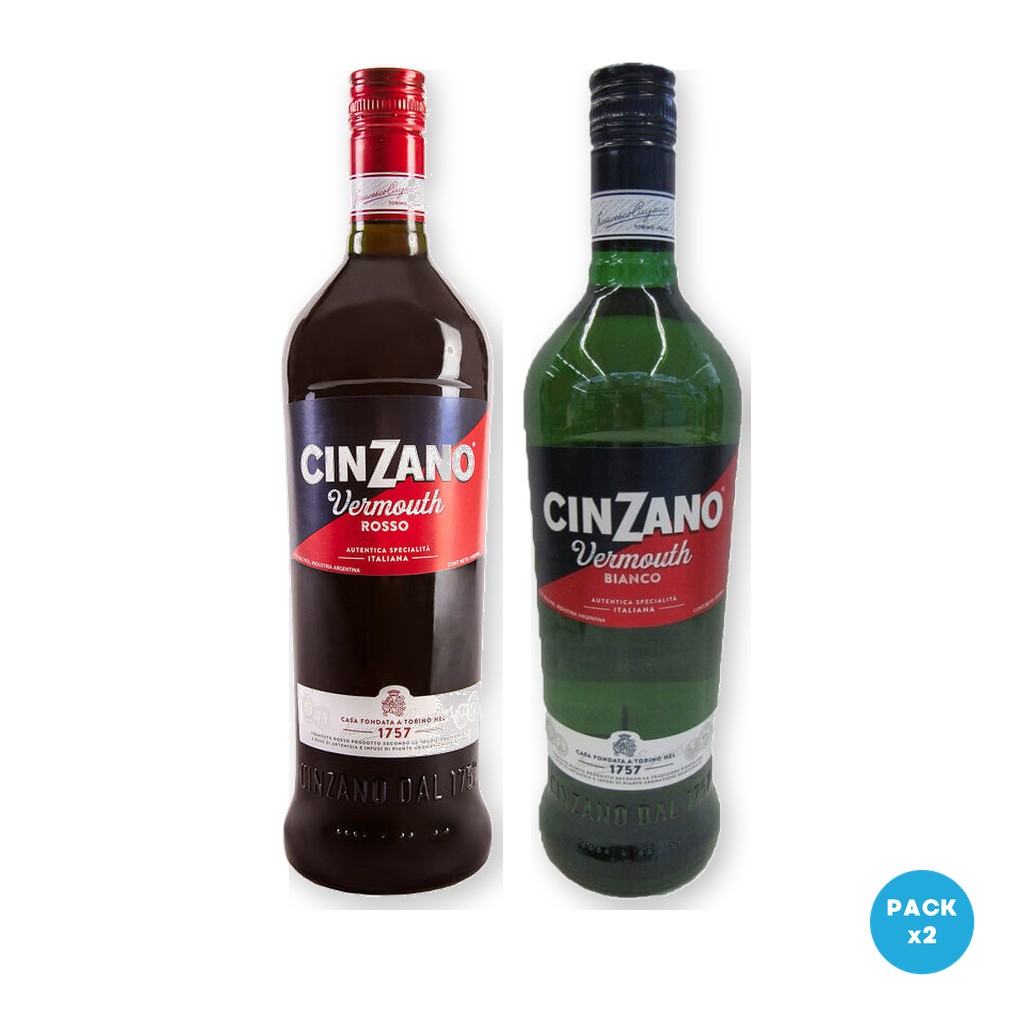 Combo x2: Cinzano - Vermouth Rosso 1L + Cinzano - Vermouth Bianco 1L