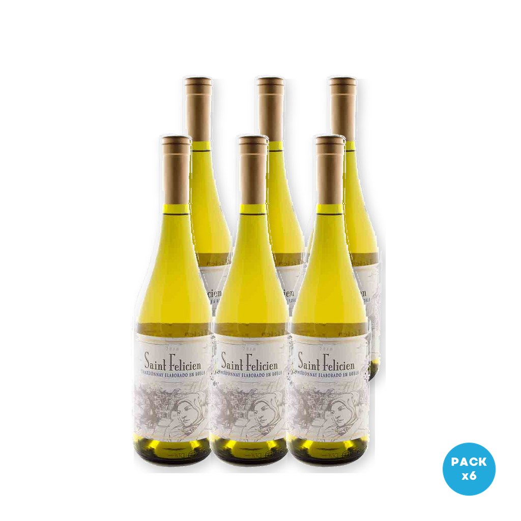 Saint Felicien - Vino Blanco Chardonnay 750ml - 6 unidades