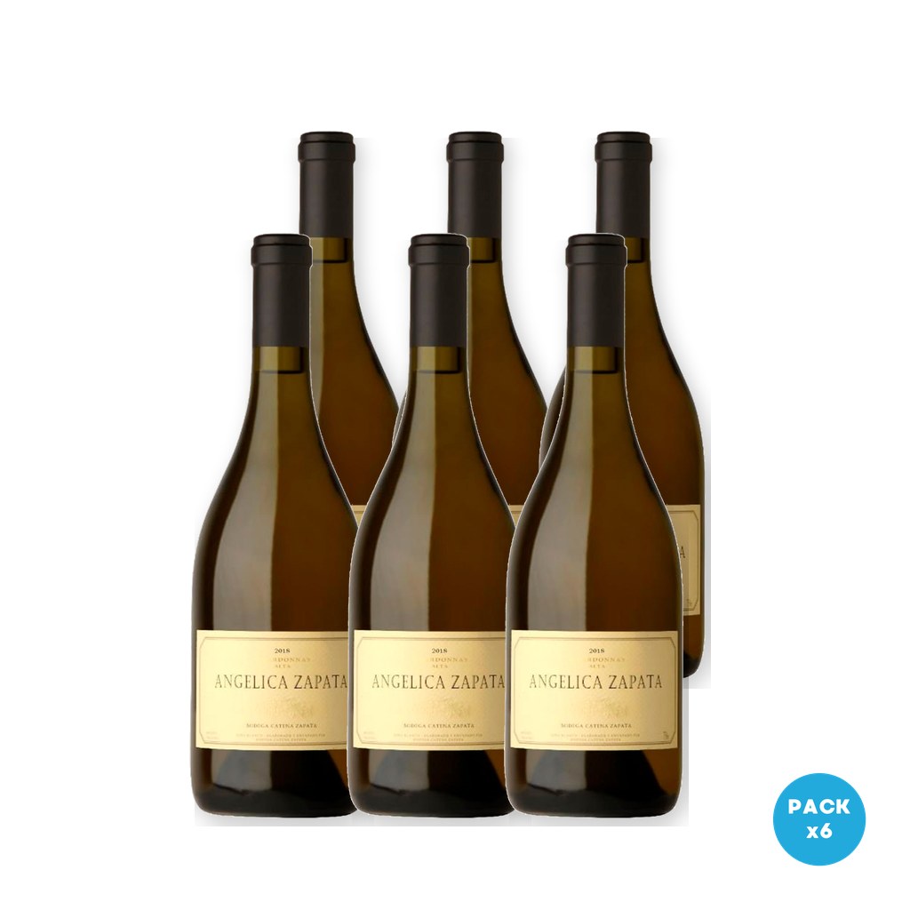 Angélica Zapata - Vino Blanco Chardonnay 750ml - 6 unidades