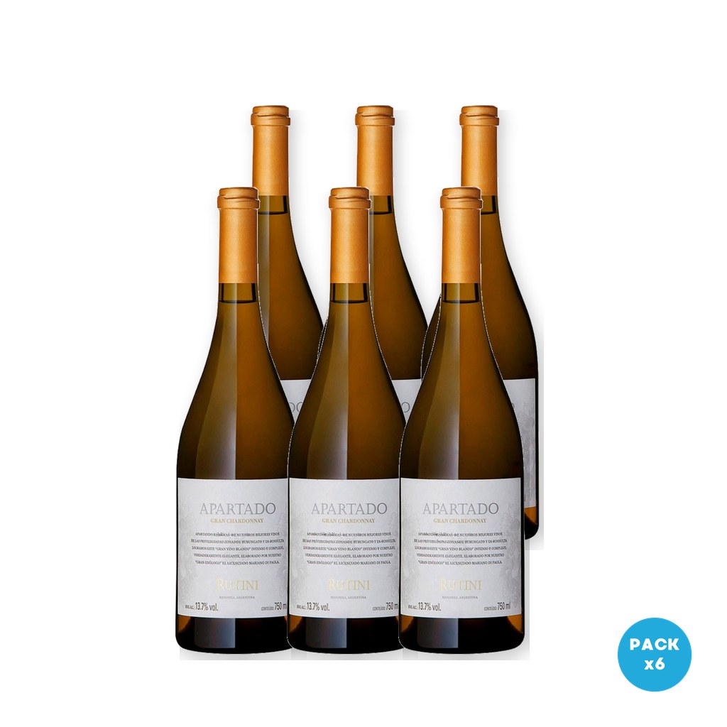 Rutini - Vino Apartado Gran Chardonnay 750ml - 6 unidades