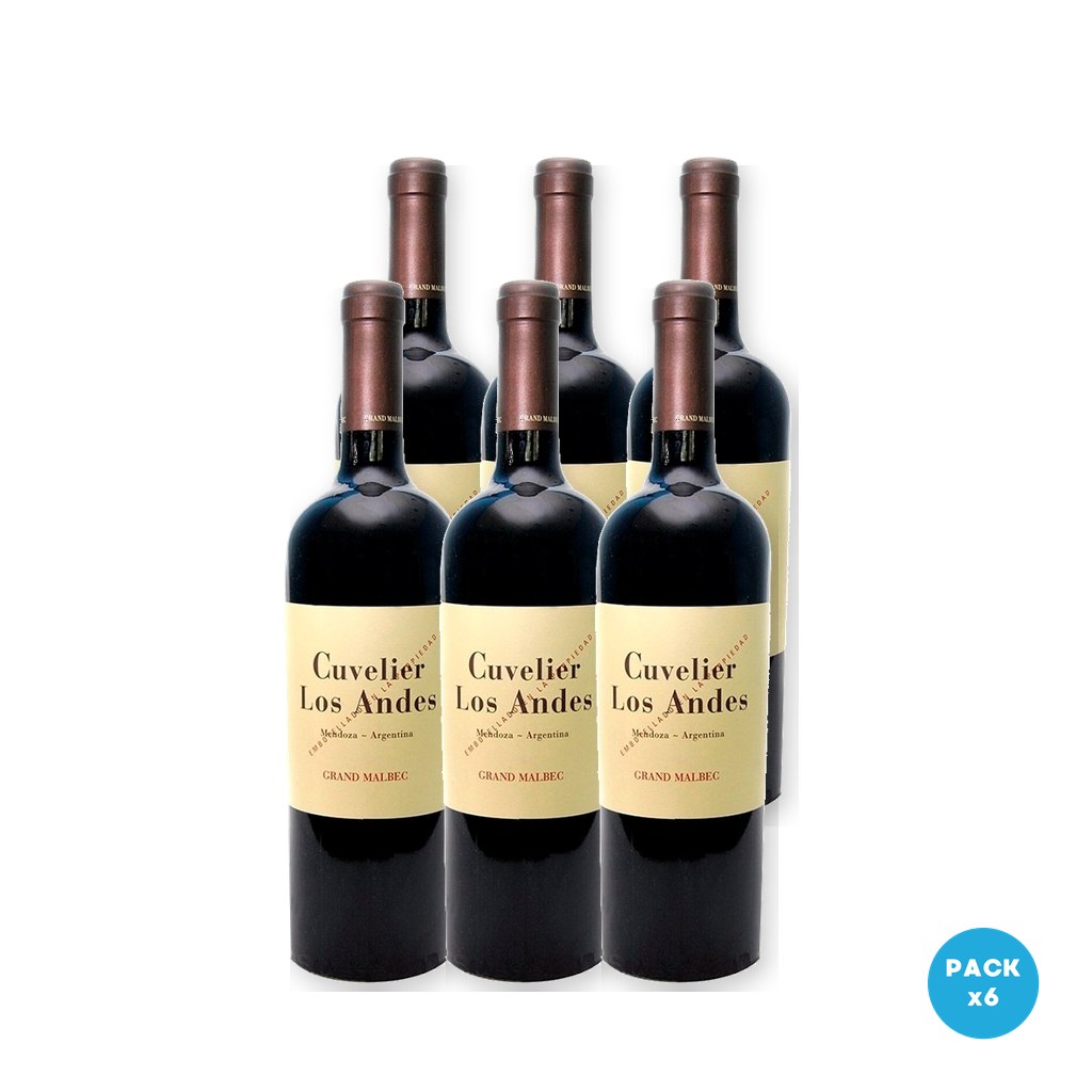 Cuvelier Los Andes - Vino Grand Malbec 750ml - 6 unidades