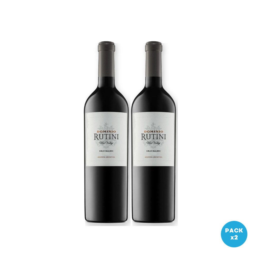 Rutini – Vino Dominio Gran Malbec 750ml – 2 unidades Rutini - Vino Dominio Gran Malbec 750ml - 2 unidades