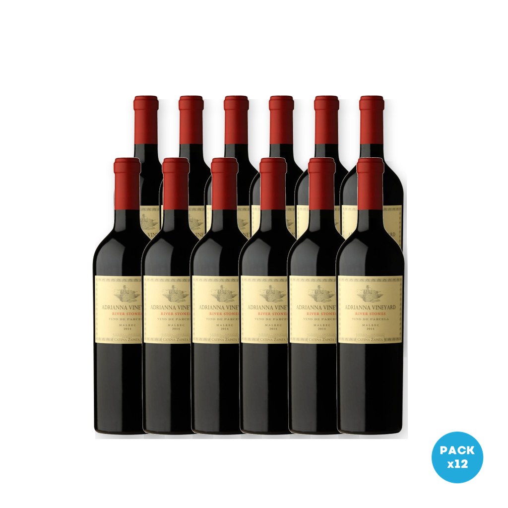 Catena Zapata – Vino Tinto Adrianna Vineyard River Stones Malbec 750ml – 12 unidades Catena Zapata - Vino Tinto Adrianna Vineyard River Stones Malbec 750ml - 12 unidades