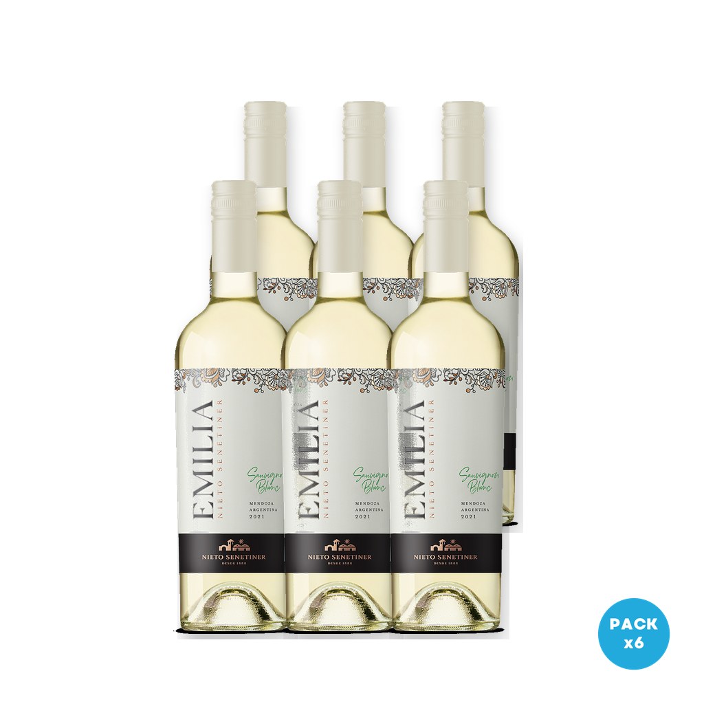 Millán - Vino Blanco Emilia Sauvignon Blanc Nieto Senetiner 750ml - 6 unidades