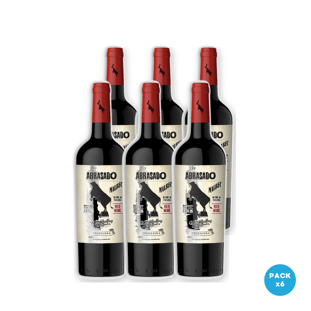 Millán - Vino Tinto Abrasado Malbec 750ml - 6 unidades