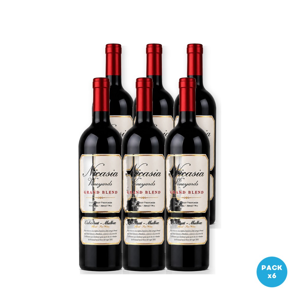 Millán - Vino Tinto Catena Zapata Nicasia Grand Blend, / 25 36 Oz Premium De Altura 750ml - 6 unidades