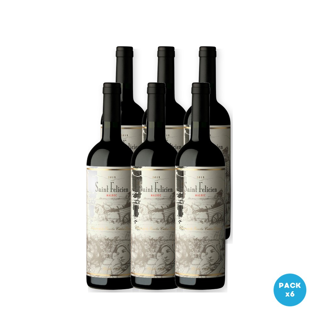 Saint Felicien - Vino Tinto Malbec 750ml - 6 unidades
