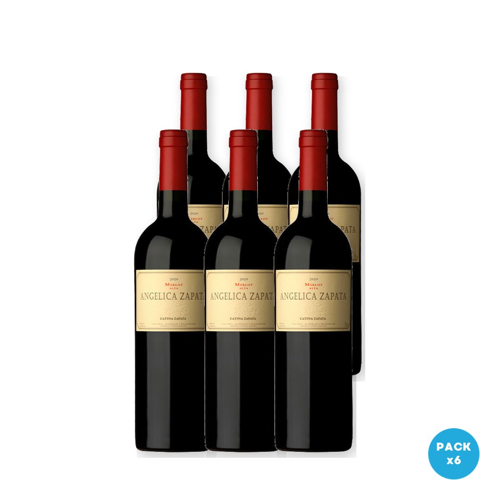 Angélica Zapata - Vino Tinto Merlot 750ml - 6 unidades