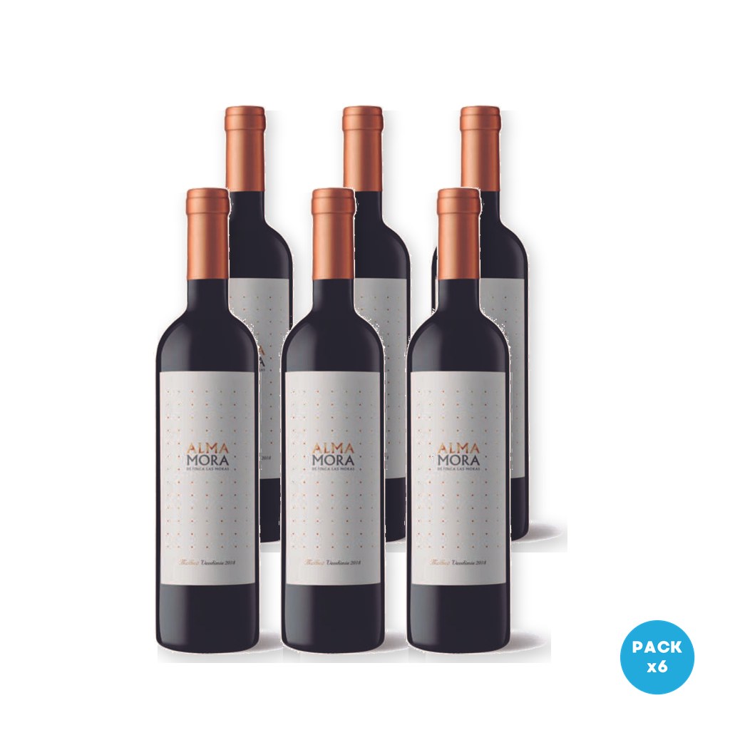 Alma Mora - Vino Tinto Malbec 750ml - 6 unidades