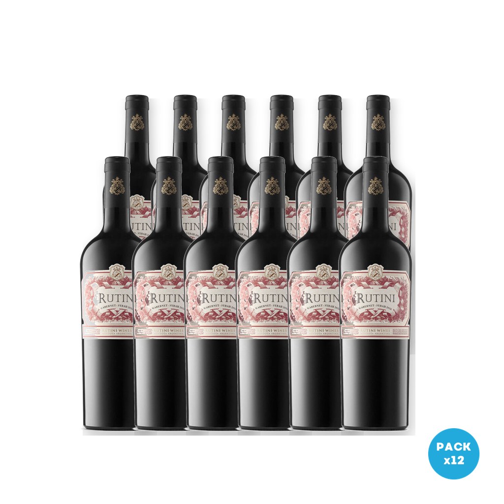 Rutini – Vino Tinto Cabernet Sauvignon Y Syrah 750ml – 12 unidades Rutini - Vino Tinto Cabernet Sauvignon Y Syrah 750ml - 12 unidades