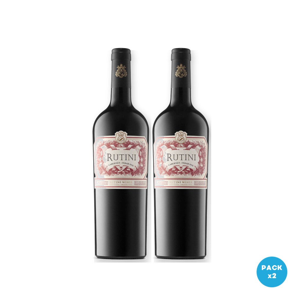 Rutini – Vino Tinto Cabernet Sauvignon Y Syrah 750ml – 2 unidades Rutini - Vino Tinto Cabernet Sauvignon Y Syrah 750ml - 2 unidades