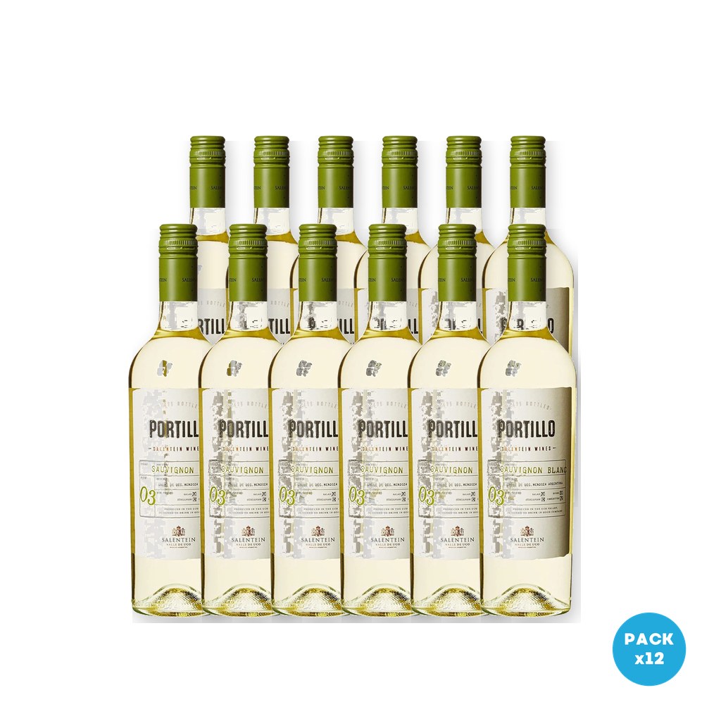Portillo – Vino Sauvignon Blanco 750ml – 12 unidades Portillo - Vino Sauvignon Blanco 750ml - 12 unidades