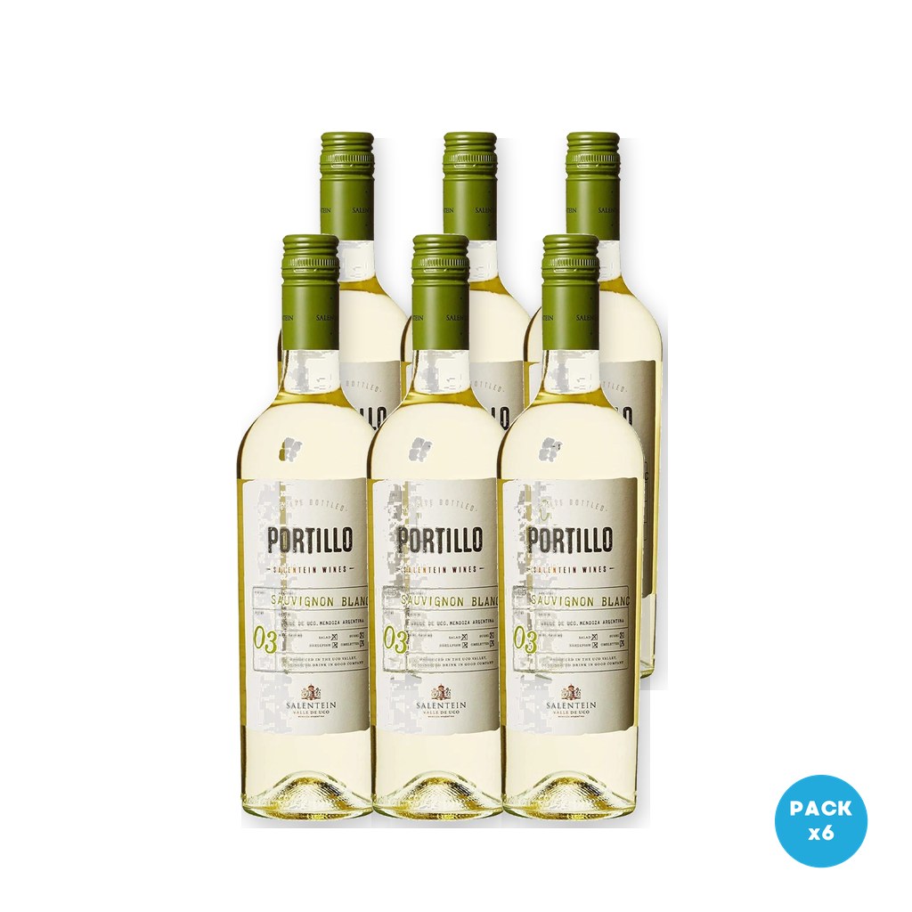 Portillo - Vino Sauvignon Blanco 750ml - 6 unidades