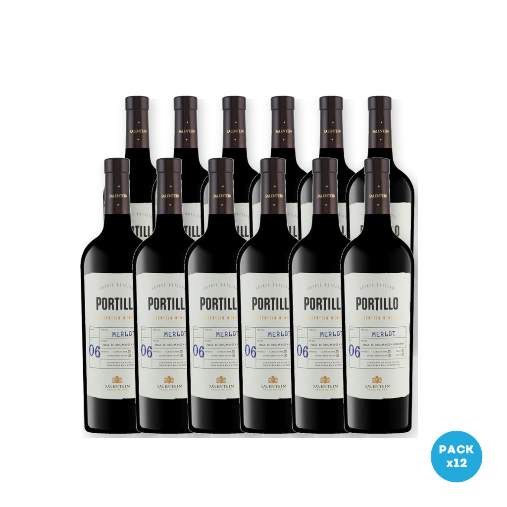 Portillo – Vino Merlot 750ml – 12 unidades Portillo - Vino Merlot 750ml - 12 unidades