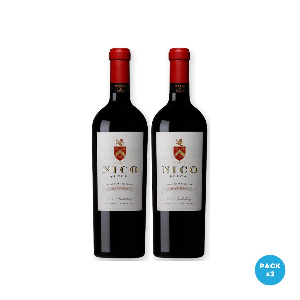Nico – Vino Tinto Malbec By Luca 750ml – 2 unidades Nico - Vino Tinto Malbec By Luca 750ml - 2 unidades