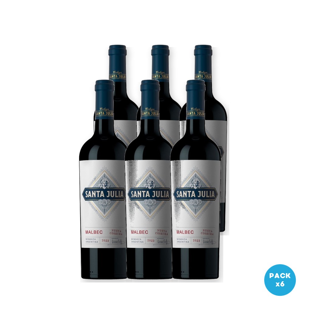 Santa Julia - Vino Tinto Malbec 750ml - 6 unidades