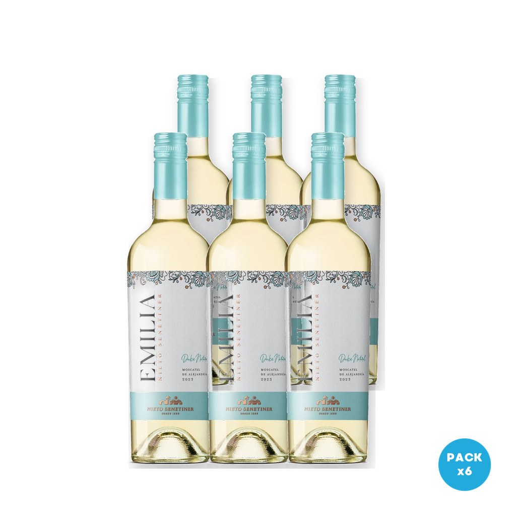 Emilia - Vino Dulce Natural Moscatel 750ml - 6 unidades