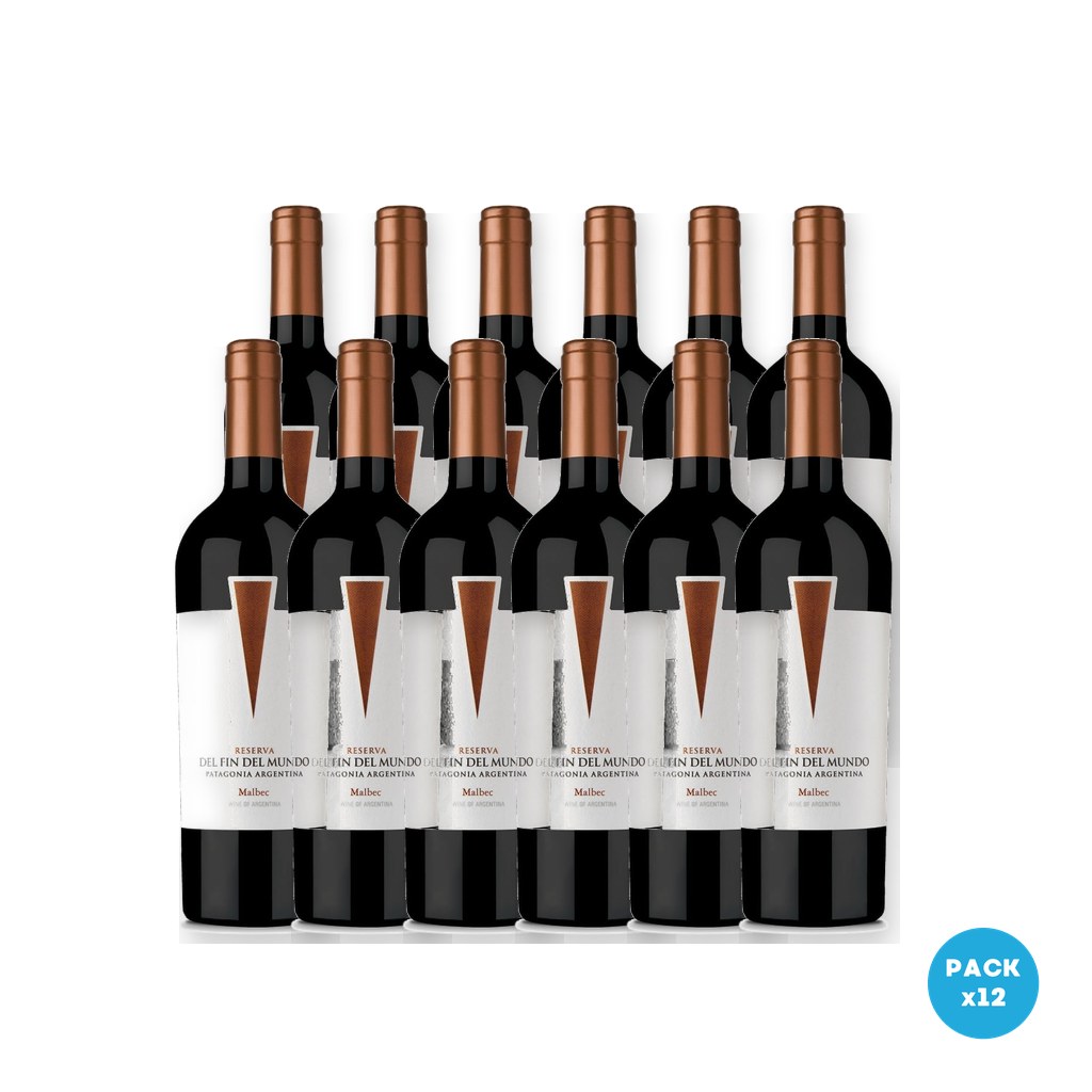 Del Fin Del Mundo – Vino Tinto Malbec Reserva 750ml – 12 unidades Del Fin Del Mundo - Vino Tinto Malbec Reserva 750ml - 12 unidades