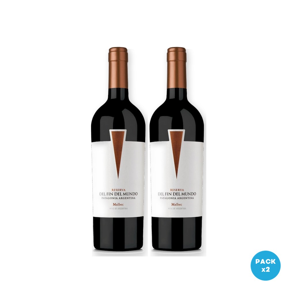 Del Fin Del Mundo – Vino Tinto Malbec Reserva 750ml – 2 unidades Del Fin Del Mundo - Vino Tinto Malbec Reserva 750ml - 2 unidades
