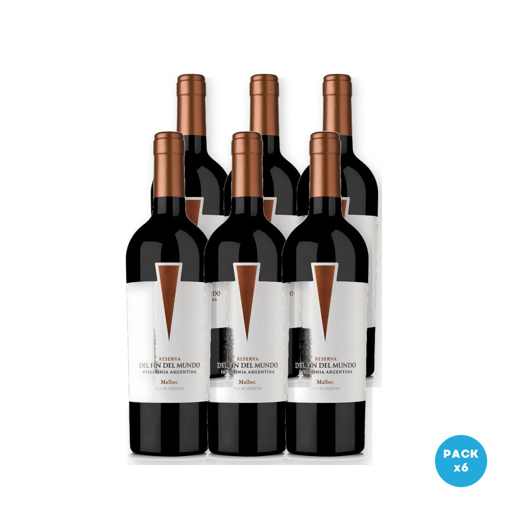 Del Fin Del Mundo - Vino Tinto Malbec Reserva 750ml - 6 unidades