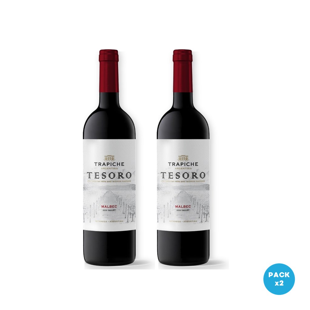 Trapiche – Vino Malbec Tesoro 750ml – 2 unidades Trapiche - Vino Malbec Tesoro 750ml - 2 unidades