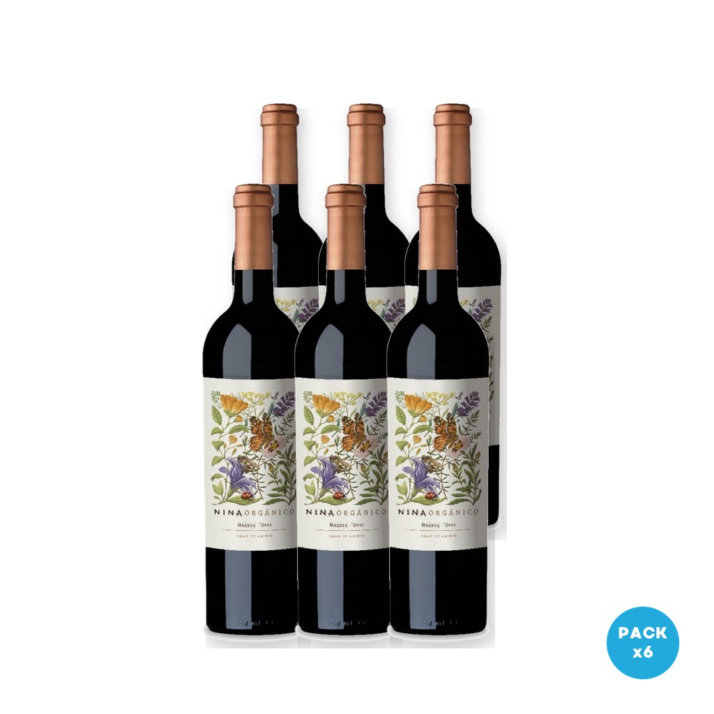 Nina - Vino Tinto Malbec Orgánico En 750ml - 6 unidades