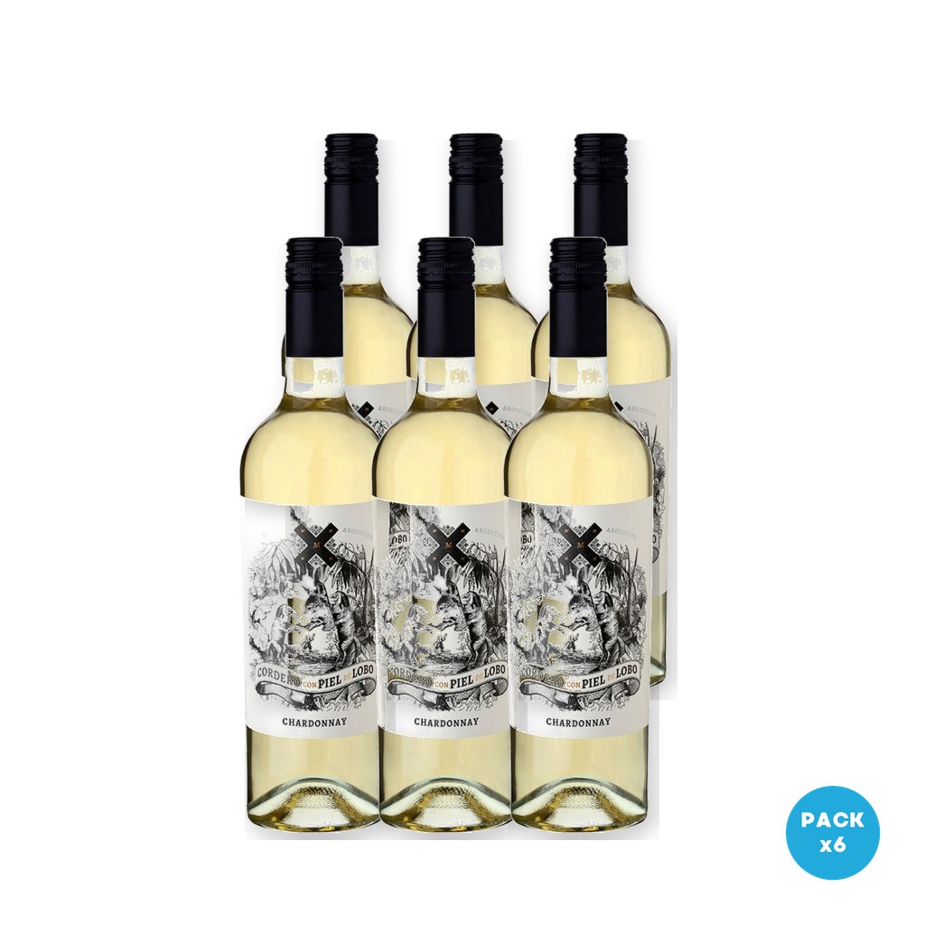 Cordero con Piel de Lobo - Vino Chardonnay 750ml - 6 unidades