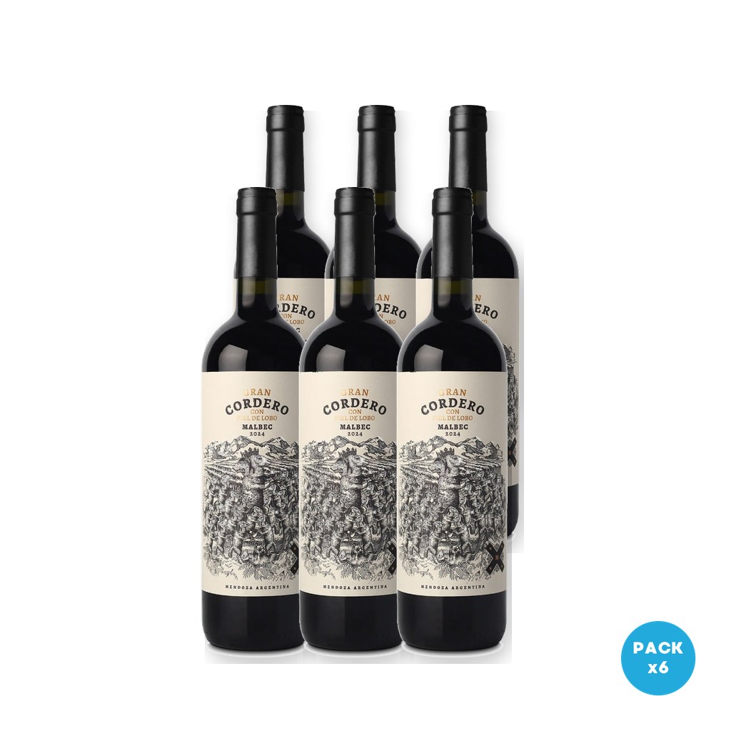 Cordero con Piel de Lobo - Vino Gran Malbec 750ml - 6 unidades
