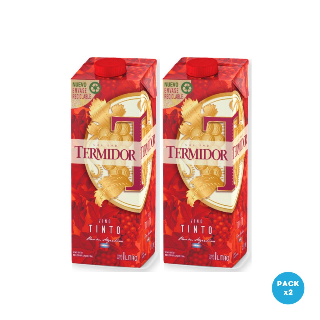 Termidor – Vino Tinto Tetra Brik 1L – 2 unidades Termidor - Vino Tinto Tetra Brik 1L - 2 unidades