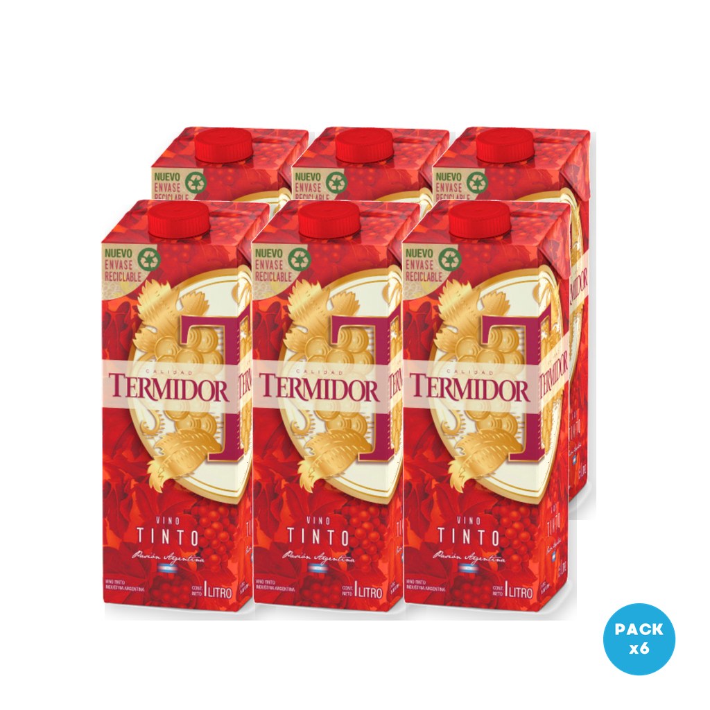 Termidor - Vino Tinto Tetra Brik 1L - 6 unidades