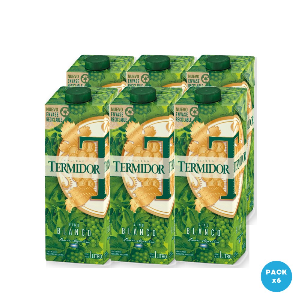 Termidor - Vino Blanco Tetra Brik 1L - 6 unidades