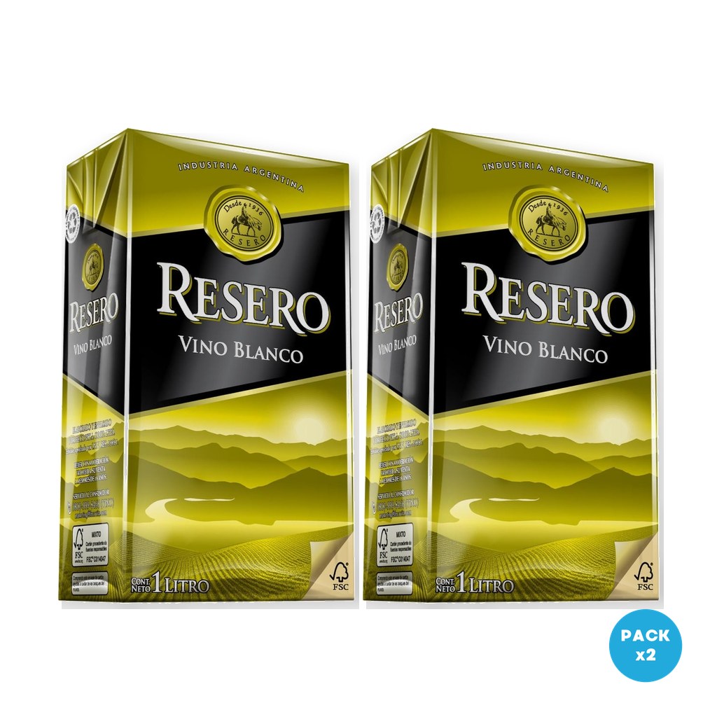 Resero – Vino Blanco Tetra Brik 1L – 2 unidades Resero - Vino Blanco Tetra Brik 1L - 2 unidades