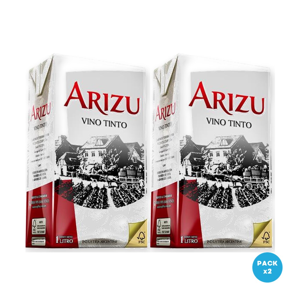 Arizu – Vino Tinto Tetra Brik 1L – 2 unidades Arizu - Vino Tinto Tetra Brik 1L - 2 unidades