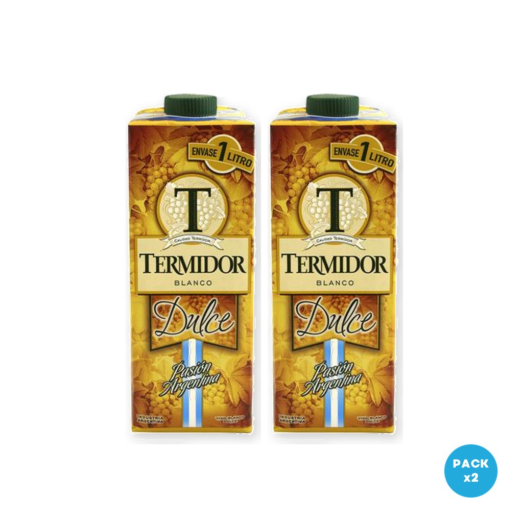 Termidor – Vino Blanco Dulce Tetra Brik 1L – 2 unidades Termidor - Vino Blanco Dulce Tetra Brik 1L - 2 unidades