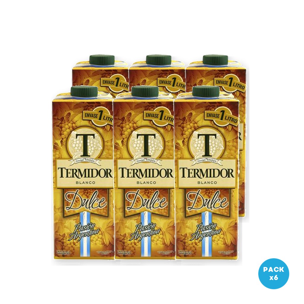 Termidor - Vino Blanco Dulce Tetra Brik 1L - 6 unidades