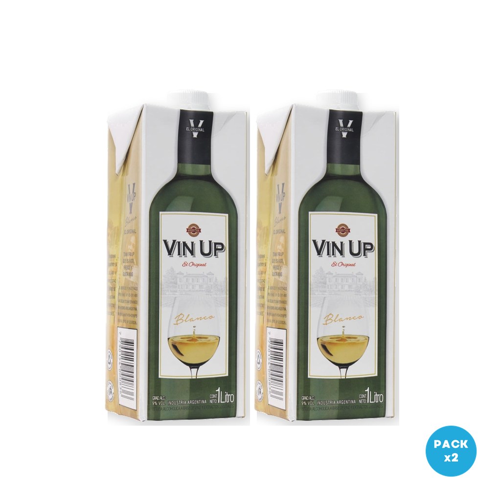 Vin Up – Vino Blanco Tetra Brik 1L – 2 unidades Vin Up - Vino Blanco Tetra Brik 1L - 2 unidades