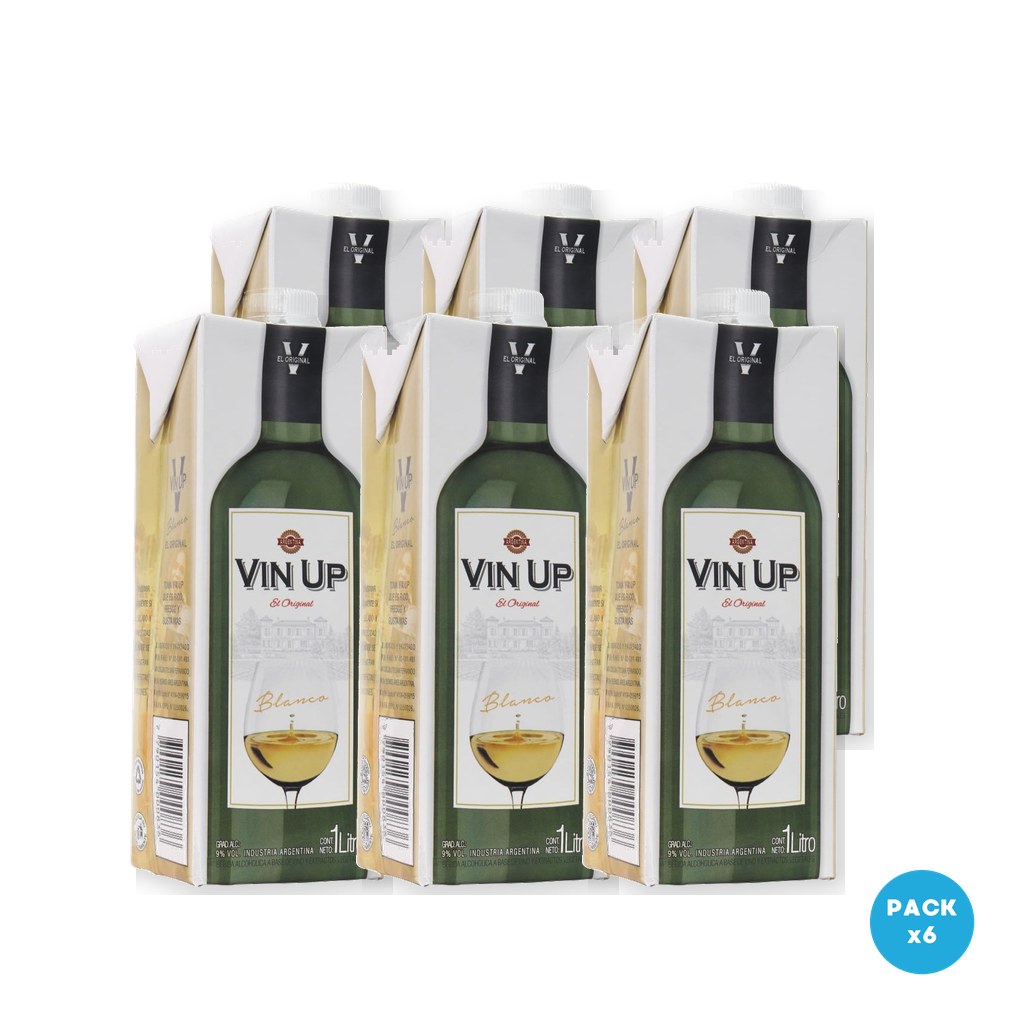 Vin Up - Vino Blanco Tetra Brik 1L - 6 unidades