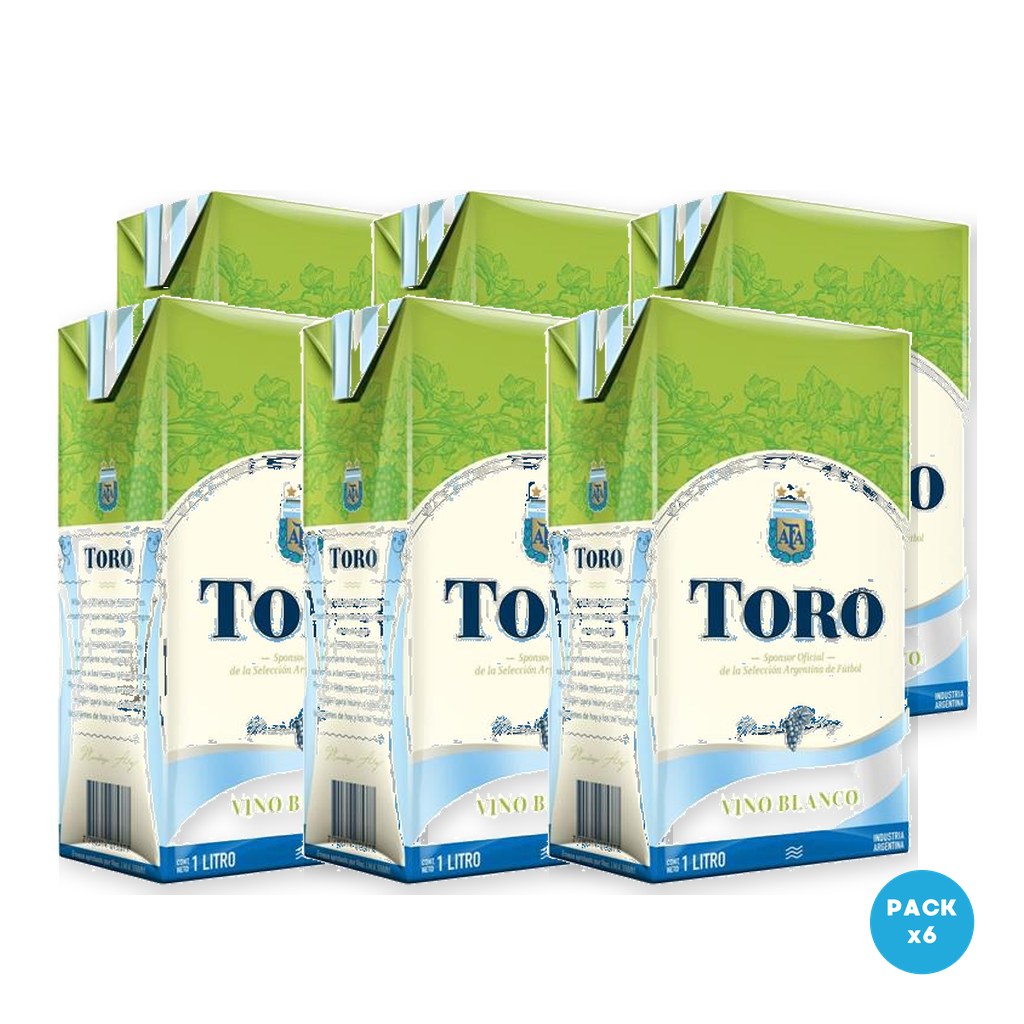 Toro - Vino Blanco Tetra Brik 1L - 6 unidades
