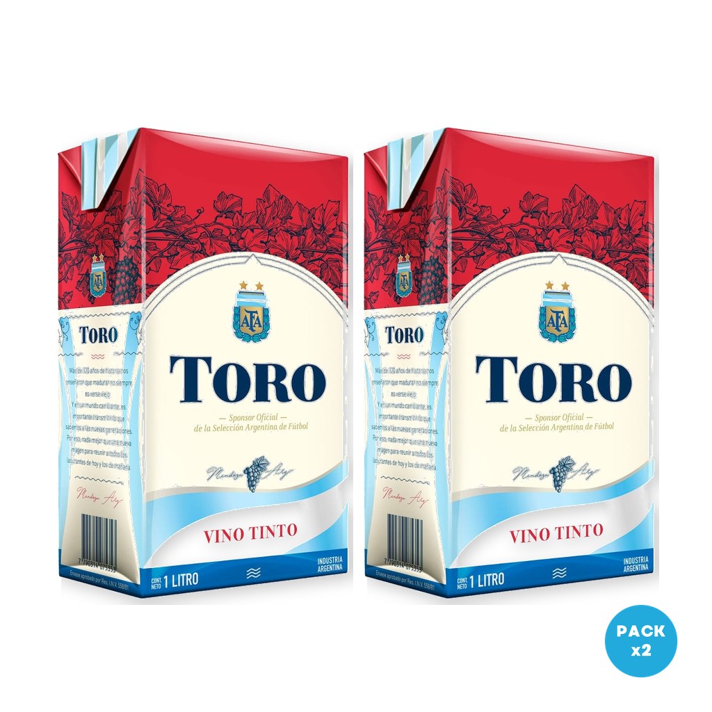 Toro – Vino Tinto Tetra Brik 1L – 2 unidades Toro - Vino Tinto Tetra Brik 1L - 2 unidades