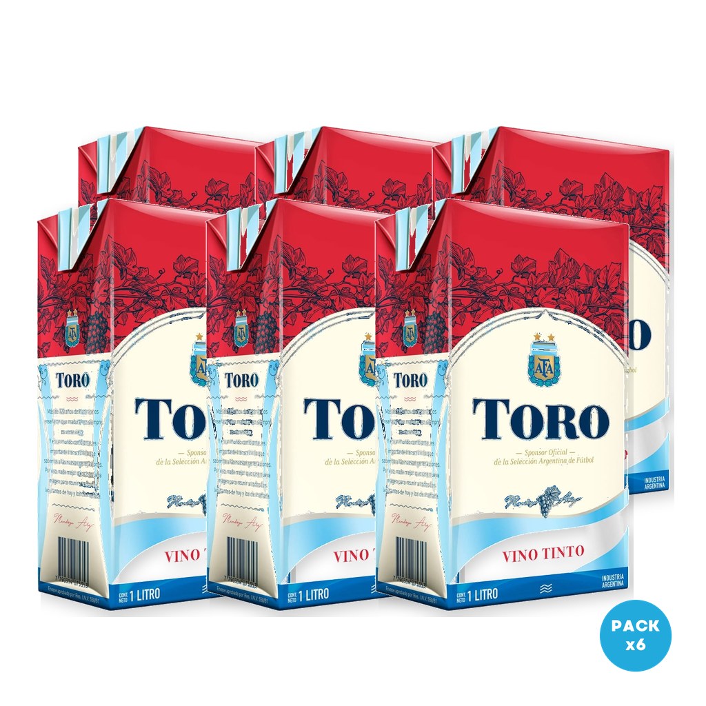 Toro - Vino Tinto Tetra Brik 1L - 6 unidades